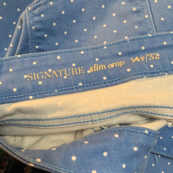 Talbots Blue & White Polka Dot Pants Size 14P - Picture 9 of 9